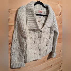Anthropologie Elegant Cream Knit Cardigan, Absolutely Gorgeous Medium